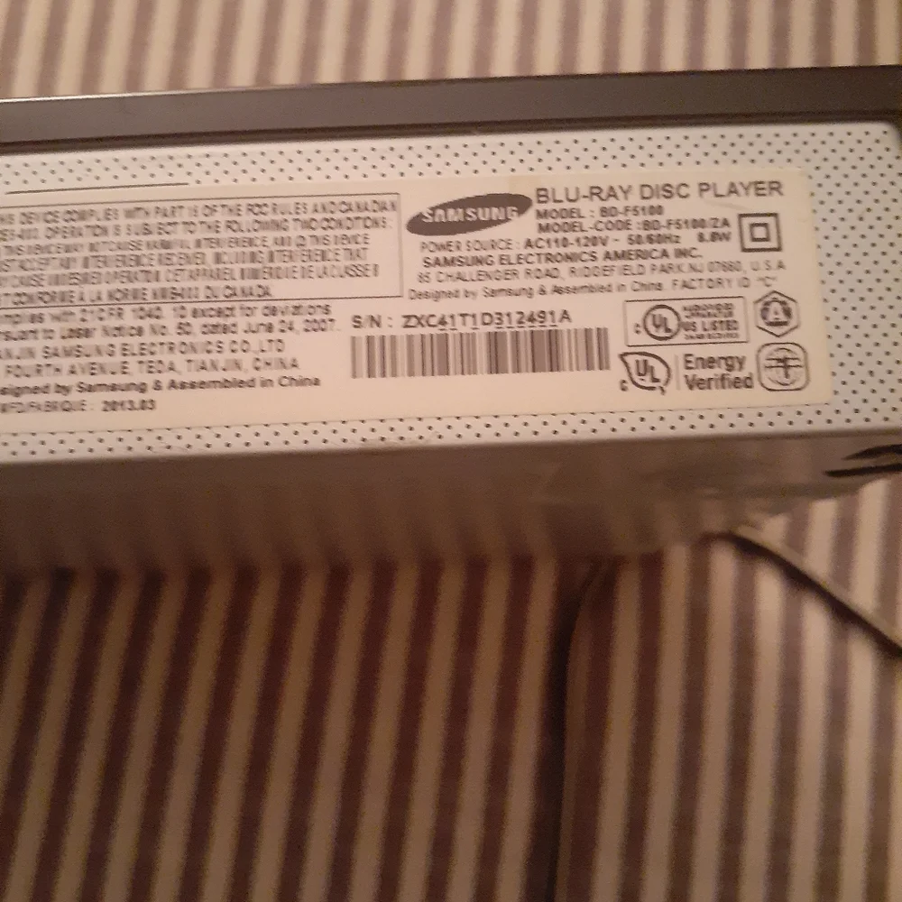 NWOT Samsung Blu'ray Disc Player